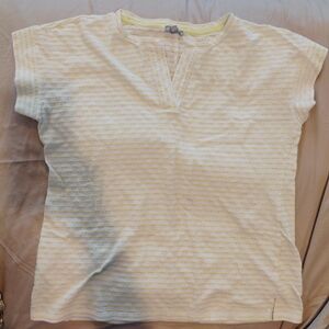 Talbots Yellow and White Striped Top